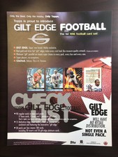 Gilt Edge NFL Football Trading Cards 8x11 Promo Sell Sheet By Topps 1996
