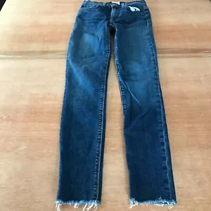 Jeans Hudson Barbara vita alta super skinny donna 26 blu vita media orlo grezzo - Foto 1 di 13