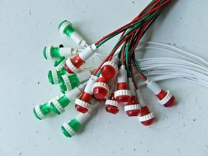 SPIA LUMINOSA ROSSO E VERDE 220 VOLT FORO 10MM KIT 20 PEZZI - Imagen 1 de 1