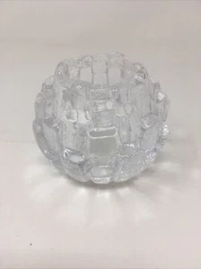 Kosta Boda Textured Igloo Clear Glass Votive Candle Holder - Picture 1 of 6