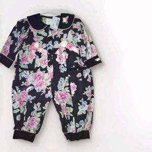 NWT 12 Months Baby Girl One Piece Floral 90's Vintage Montgomery Wards New - Picture 1 of 5