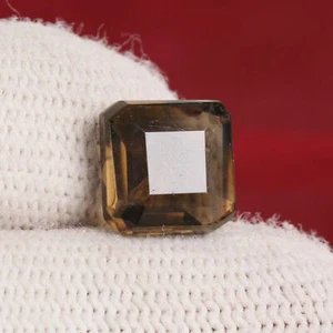 Stunning Lab Created Smokey Topaz Gemstone Square Shape 11 Ct For Rings - Picture 1 of 7