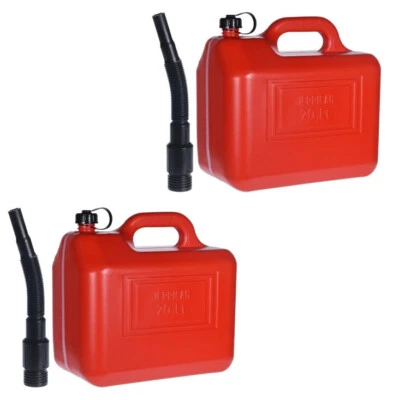 2xKanister 20L ROT PE Füllstand Benzinkanister Dieselkanister Kraftstoffkanister - Bild 1 von 4