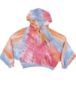 Victoria's Secret Rosa X-Pequeña Sudadera con Capucha Recortada Deportiva Tie Dye Informal De Gran Tamaño - Imagen 1 de 8