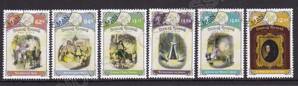 SG 2609-2614 ISLE OF MAN USED CTO STAMP SET 2020 CHARLES DICKENS - Image 1 of 1