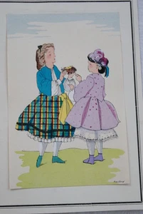 GRAVURE MODE ENFANT AQUARELLE SIGNEE ROUILLIER R365 - Imagen 1 de 1