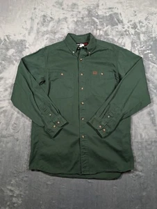 Wrangler Riggs Hemd Herren Large Grün Langarm Twill Button Down Workwear - Bild 1 von 7
