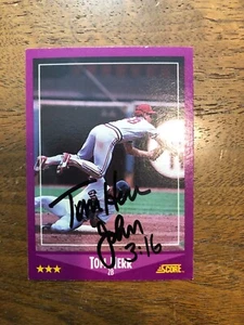 TOM HERR 1988 SCORE AUTOGRAPHED SIGNED AUTO BASEBALL CARD 84 CARDINALS - Picture 1 of 2