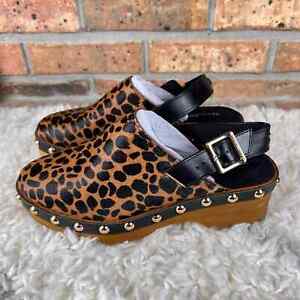 Kelsi Dagger Warehouse Leopard Slingback Clog Women's Shoes Size 6.5 