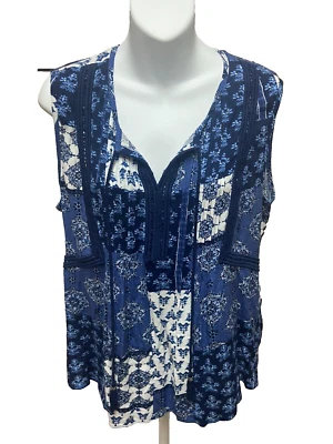 Pale Sky Tank Top Womens Size Medium Sleeveless V-neck Shirt Blue New Blouse - Image 1 of 4