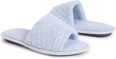 No Box MukLuk Women Sally Micro Chenille Scuff Slippers Blue M (7-8) $40 1C436 - Image 1 of 4