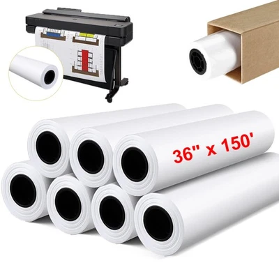 Plotter Paper Wide Format Paper 36" x 150' CAD Paper Rolls 20 lb Bond 2" Core - Image 1 of 4