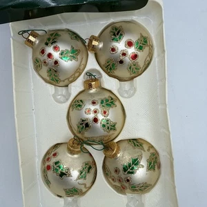 Vintage 1999 Holiday Lane 2,5" Schachtel mit 5 Glas Christbaumschmuck - Bild 1 von 7