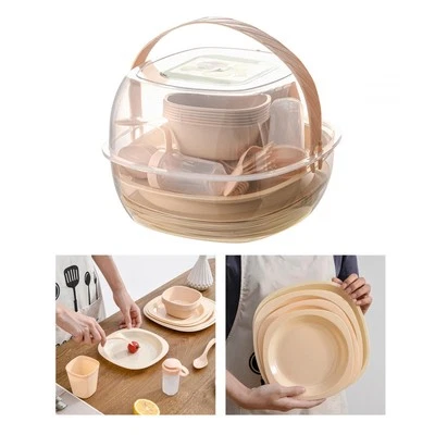 48Pcs Plastic Dinnerware Sets Travel Camping Cutlery Set for Camping Home RV - image 1 of 4