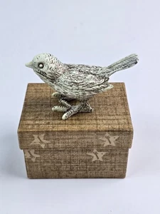 Vintage Florenza weiß Emaille Vogel Salzkeller Schmuck Schale Deckel mit Box - Bild 1 von 8