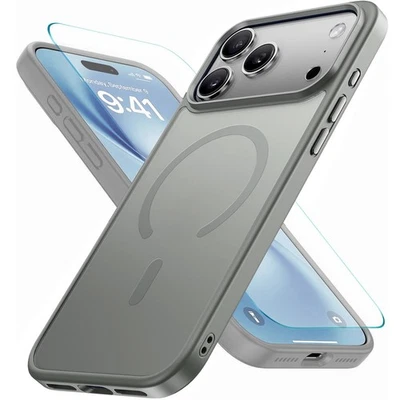 Funda para teléfono iPhone 17 Pro Max 16 15 14 13 12 esmerilada a prueba de golpes + pantalla Foto 1 de 4