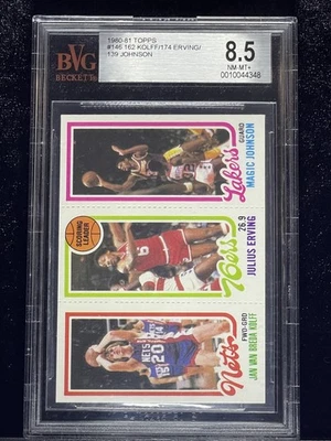 1980-81 Topps #146 Bredna Kolff / Julius Erving / Magic Johnson RC de colección como nuevo Foto 1 de 4