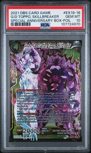 God of Destruction Toppo Skillbreaker Foil Freiza Dragon Super Card PSA 10 - Imagen 1 de 2