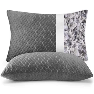 Memory Foam Pillows King Size Set of 2 Grey Color Cooling Pillows for Sleepin... - Picture 1 of 8