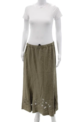 Comme Des Garcons Women Green Linen Peasant Maxi Skirt Long Size L - Image 1 of 4