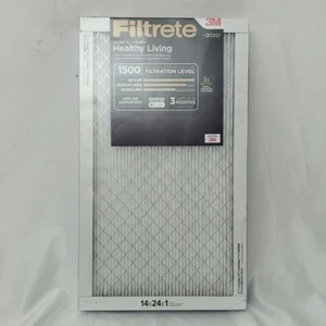 Filtrete 14x24x1 Air Filter Pleated MPR 1500 MERV 12 Healthy Living 2-PK SEALED - Picture 1 of 8