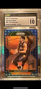 2021-22 Prizm NBA 75th Anniversary #203 Devin Booker CGC 10 Gem Mt! Suns!