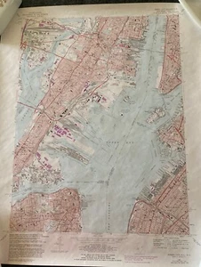 Vintage Map US Geological Survey Jersey City N.J./N.Y. Quadrangle 1967/1981 - Picture 1 of 15