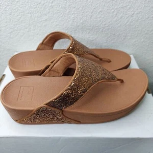 Fitflop Lulu Glitter Toe Thongs Sandals Size 8.5 - Picture 1 of 5