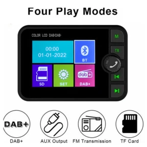 Adaptador de radio de coche DAB/DAB+ 2.4" Bluetooth inalámbrico transmisor FM receptor - Imagen 1 de 9