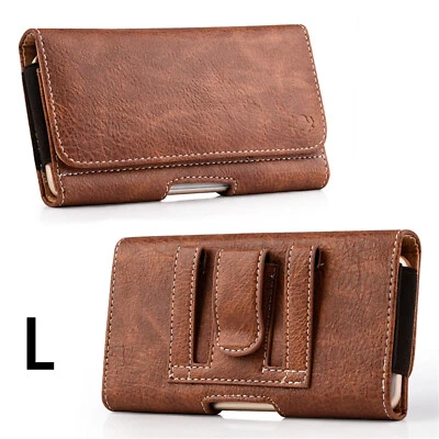 для iPhone 13 (6,1») — КОРИЧНЕВЫЙ глянцевый кожаный чехол, держатель, зажим для ремня, кобура, чехол - Изображение 1 из 4