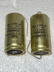 FRAKO 50 Volt 4700 uF Electrolytic Capacitor Axial NOS Black Label New Qty 3 - Picture 1 of 12