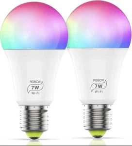 RGBWC Wifi Bulb 7W (50W) 500LM Smart Led Bulb E27 with Timer Function for Decor - Picture 1 of 6