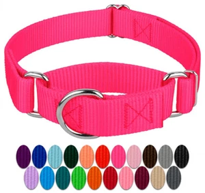 Dog Collar Pet Martingale Nylon Collar Purple Small Medium Large Neck Adjustable - Picture 1 of 25