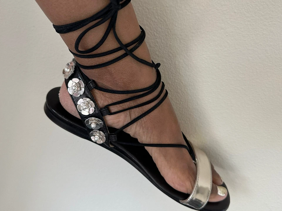 GLADIADOR AGL ATTILIO GIUSTI LEOMBRUNI preto prata contas flores tamanho 11 ❤️GORG - Imagem 1 de 4