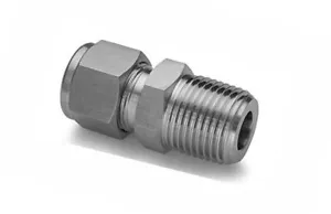 3/16 Tube x 1/8 MNPT 316ss Bored Through Compression Fitting DK-Lok DMCT-3-2N-S - Picture 1 of 2