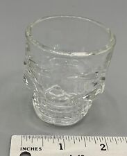 Glass Crystal Clear Gothic 3D SKULL HEAD SHOT GLASSES Pirate Tiki Bar EUC