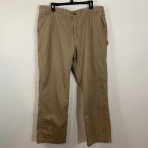 Carhartt Dungaree Pants Flannel Lined Carpenter Men's 38X29 Light Brown No Tags - Picture 1 of 12