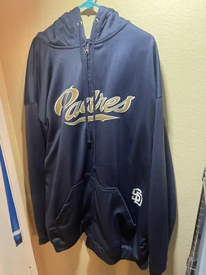 Vintage: San Diego Padres Jacket Blue/Gold Zip Up Jacket Majestic Size 3XT - Image 1 of 4