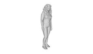 Printle OS Femme 171-Curly Hair Adult Woman Figure for Dioramas Train Set - Picture 1 of 11