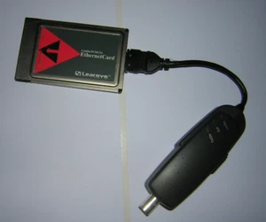 Linksys PCMCIA Ethernet LAN PC Card EC2T 10BaseT/10Base2 Combo Dongle Kit New - Picture 1 of 1