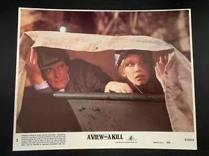 James Bond 007 Rare "A View To A Kill" Original 1985 Lobby Card #3 Roger & Tanya - Picture 1 of 5