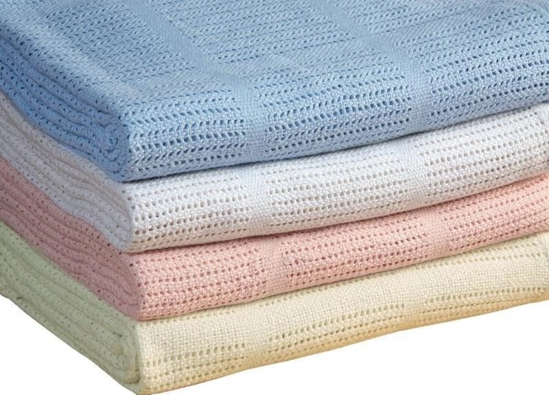 Cellular Newborn Baby Blankets Pram Crib Moses Basket Boy Girl Unisex 0+ Months - Image 1 of 1
