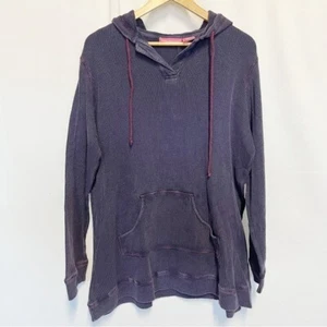 Woman Within Deep Grape Purple Thermal Knit Hoodie Women’s Plus Size 1X - Picture 1 of 8