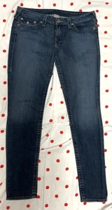 True Religion Women's Skinny Embroidered Floral Pocket Flap Jeans Sz 33 x 31.5 - Picture 1 of 4