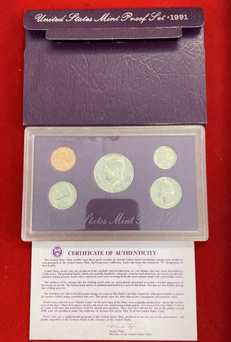 1991-S U.S. Mint Proof Set - Original Government Packaging & COA Cover