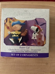 Hallmark Keepsake Ornament Spring Easter 1999 Batter Up Charlie Brown and Snoopy - Picture 1 of 1