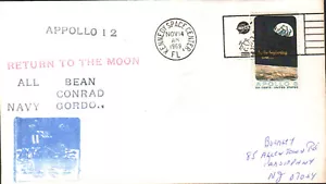 1969 Apollo 12 Launch "Official" NASA Kennedy Space Center Cachet 14 November - Foto 1 di 1