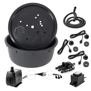 Set Springbrunnenpumpe SP3 150l Becken GFK Abdeckung Ø88cm Wasserbehälter 3x LED - Bild 1 von 14