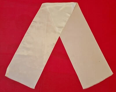 BUFANDA VINTAGE AUTÉNTICA POLIÉSTER SATINADO BLANCO MACIZO LARGA HOMBRE Foto 1 de 2