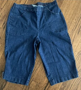 JMS Women’s Capri Denim Jeans Elastic Waist Pull-On Size 1X (16W) 2 Pockets - Picture 1 of 6